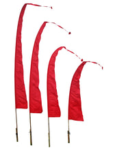 Load image into Gallery viewer, Balifahnen Stoff SANUR mit herzförmiger Spitze, Balifahne, Bali Flag, Gartenfahnen rot
