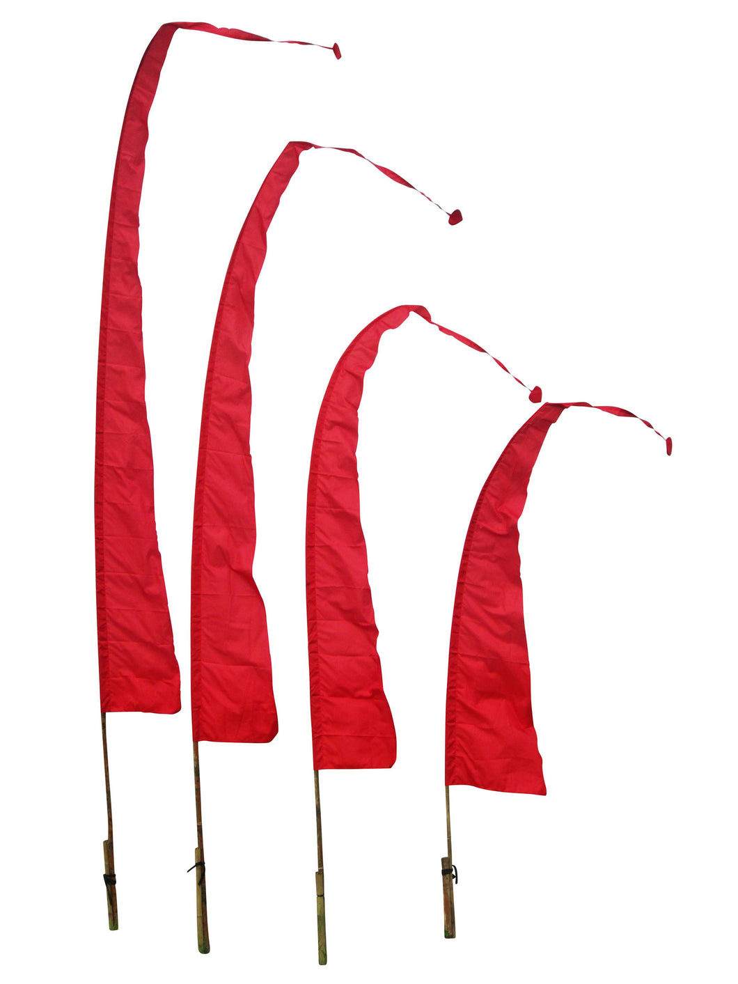 Balifahnen Stoff SANUR mit herzförmiger Spitze, Balifahne, Bali Flag, Gartenfahnen rot