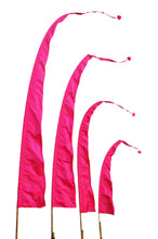 Load image into Gallery viewer, Balifahnen Stoff SANUR mit herzförmiger Spitze, Balifahne, Bali Flag, Gartenfahnen pink
