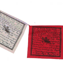 Load image into Gallery viewer, Tibetische Gebetsfahne BABAI , 5 bunte Stoff-Wimpel 13x13cm, 80cm Länge

