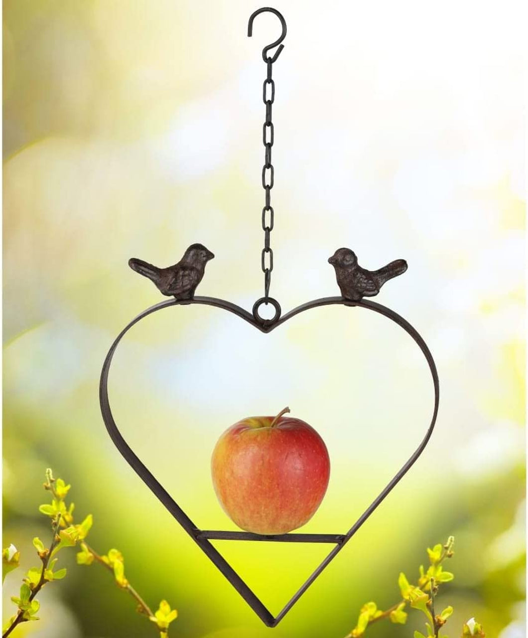 Apfel- und Meisenknödel- Halter in Herzform aus Gusseisen