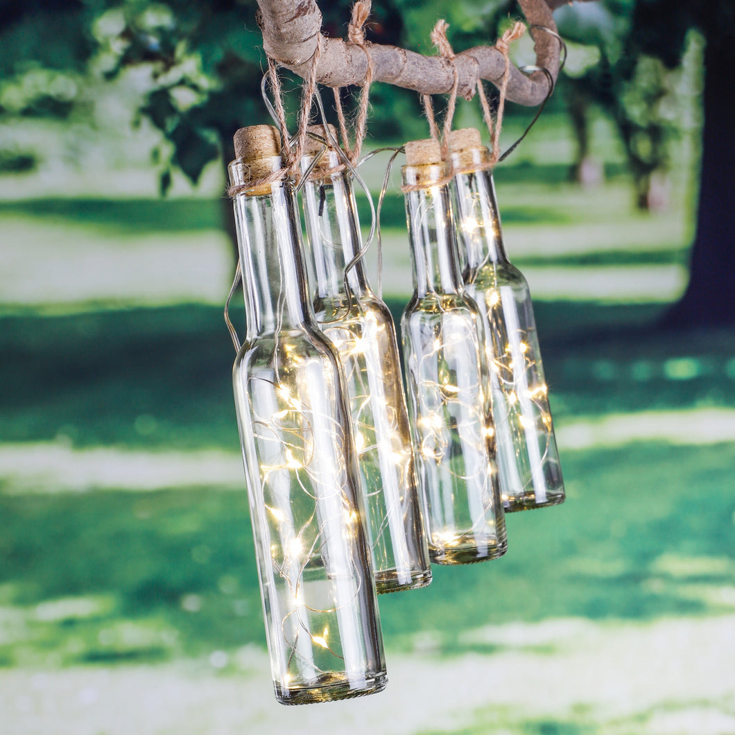 LED Solar Flaschen Lichterkette mit 7 Meter Zuleitung